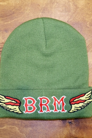 Knit beany hat BRM green
