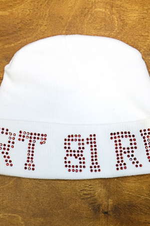 Knit beany hat BRM white